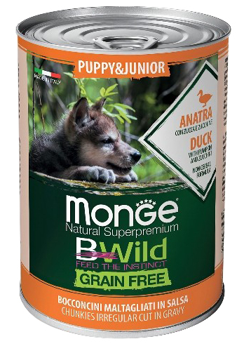 Monge BWild Grain Free Puppy&Junior (утка), 400г