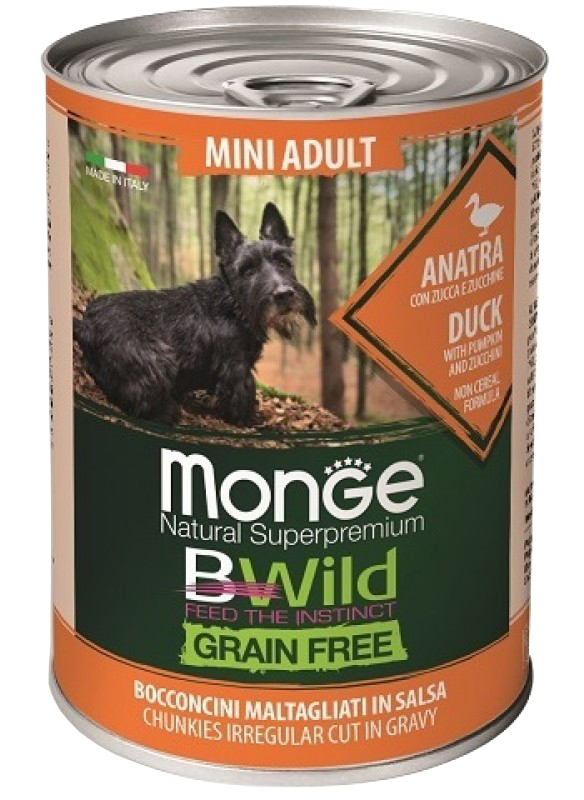 Monge BWild Grain Free Mini Adult (утка), 400г