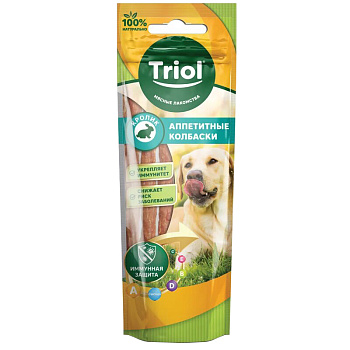 Triol Аппетитные колбаски из кролика для собак, 40г