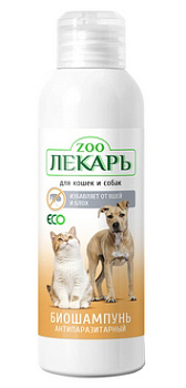 ЭКО ZOOЛЕКАРЬ Биошампунь антипаразитарный для кошек и собак, 200мл