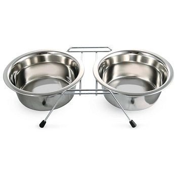 Triol Миска металлическая на подставке, 2 х 0.2л