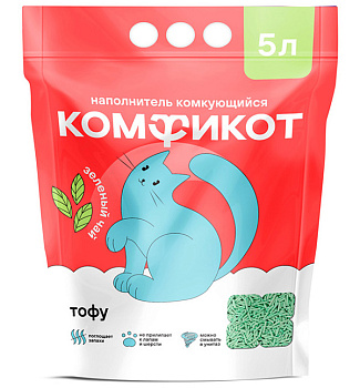Комфикот Наполнитель Тофу (зеленый чай), 5л