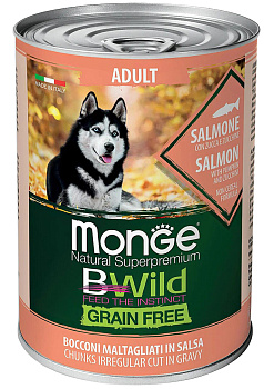 Monge BWild Grain Free All Breeds (лосось, тыква, цукини), 400г