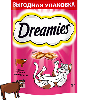 Dreamies Подушечки для кошек с говядиной, 30г