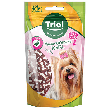 Triol Мини-косточки DENTAL из утки для мини-собак, 50г