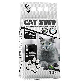 Cat Step Наполнитель белый Compact White Carbon, 4.2кг