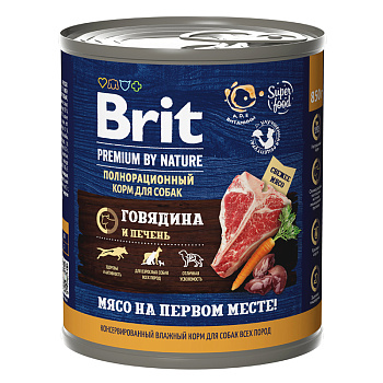 Brit Premium Dog (говядина и печень), 850г
