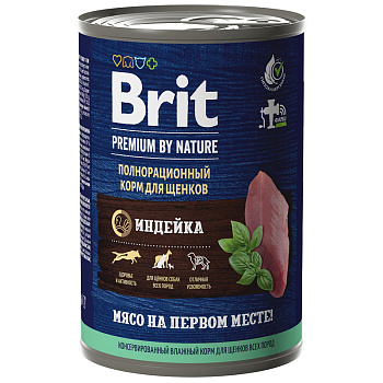 Brit Premium by Nature для щенков всех пород (индейка), 410г