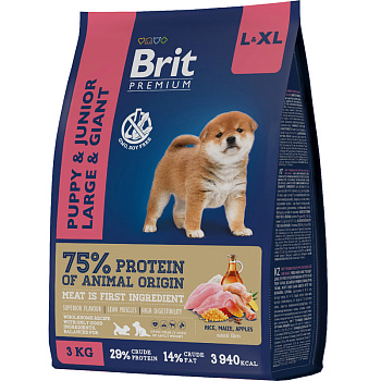 Корм Brit Premium Dog Puppy and Junior Large and Giant 1кг (развес)