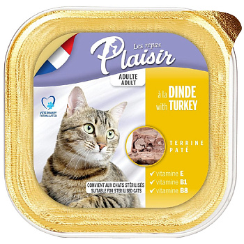 Plaisir Паштет для кошек (индейка), 100г