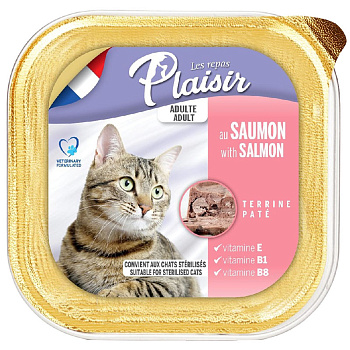 Plaisir Паштет для кошек (лосось), 100г
