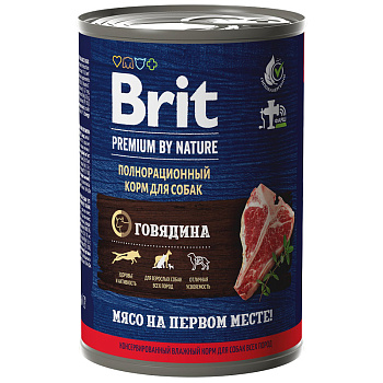 Brit Premium by Nature для собак всех пород (говядина), 410г