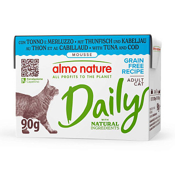 Almo Nature Daily с тунцом и треской, 90г