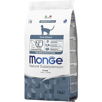 Monge Cat Monoprotein Sterilized (форель), 1кг (развес)