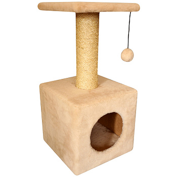 Cat House Когтеточка "Домик с полкой", сизаль, 65 см