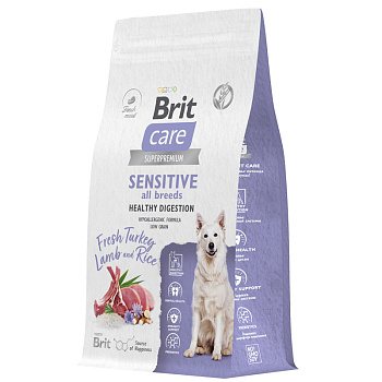 Brit Care Dog Adult Sensitive Healthy Digestion (индейка, ягненок), 1.5кг