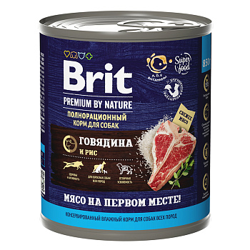 Brit Premium Dog (говядина и рис), 850г