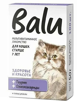 BALU для кошек 7+ Здоровье и красота, 100таб.