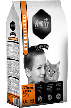 Amity Premium Sterilized (лосось и рис), 1кг (развес)