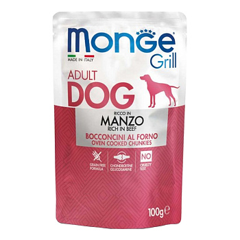 Monge Пауч Grill Adult Dog (говядина), 100г