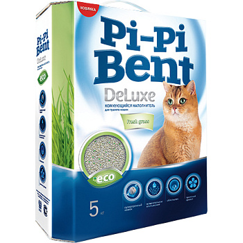 Наполнитель "Pi-Pi Bent" Deluxe Fresh Grass, 5кг