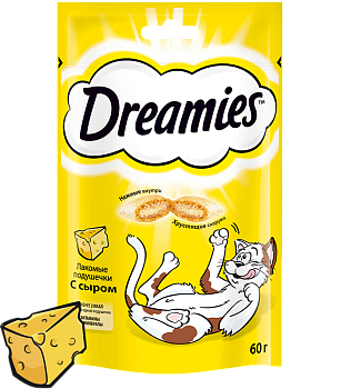 Dreamies Подушечки для кошек с сыром, 60г