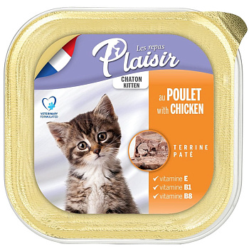 Plaisir Паштет для котят (курица), 100г