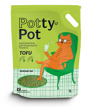 Potty-Pot Наполнитель ТОФУ Зеленый чай, 6л