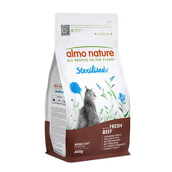Almo Nature Holistic для стерил. кошек Говядина с рисом, 400г